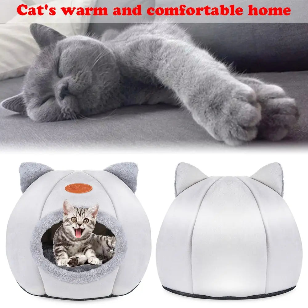 Lit pour chat et chien - Nid doux et confortable - Nid semi-fermé pour chat - Fournitures d'intérieur pour animaux de compagnie - Pour que le chat et le chien puissent jouer et se reposer