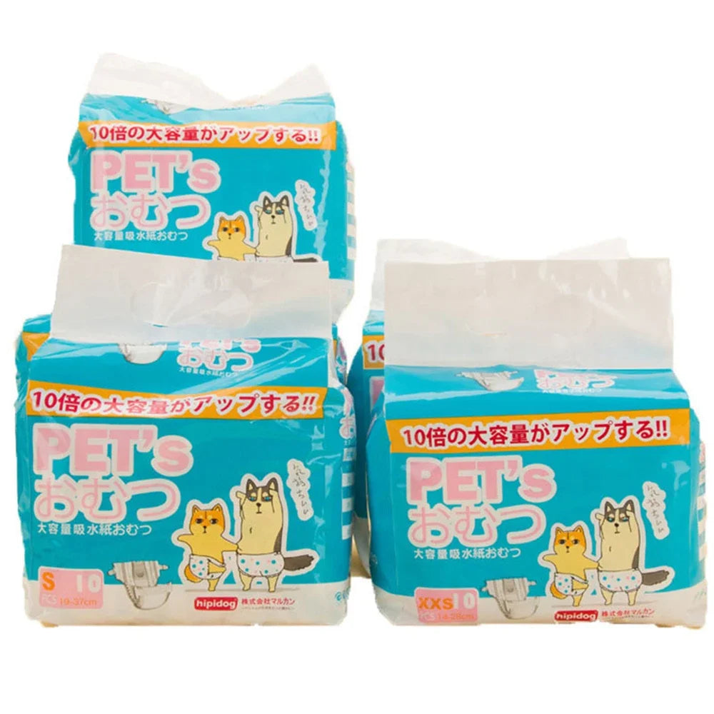 Couches pour chiennes pour Teddy, couches anti-fuites, super absorption, culottes hygiéniques, menstruelles pour animaux de compagnie, culottes physiologiques, 10 pièces