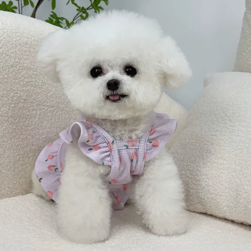 Pet Princess for Dog Small Dog Clothes Wedding Dress Princess Dress Spring Summer Soft Sweet Flying Sleeves Skirt Pet Clothes