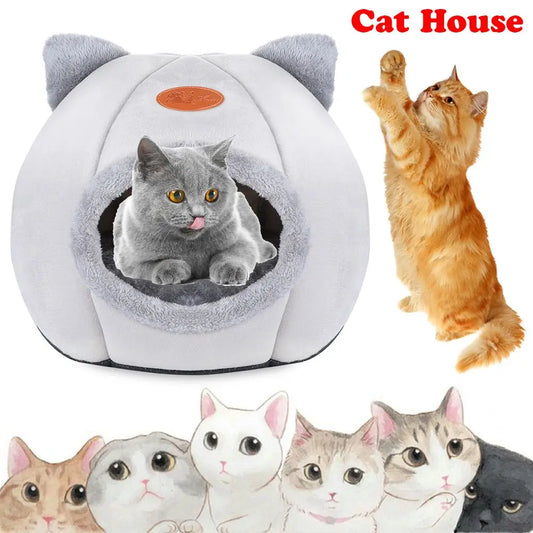 Lit pour chat et chien - Nid doux et confortable - Nid semi-fermé pour chat - Fournitures d'intérieur pour animaux de compagnie - Pour que le chat et le chien puissent jouer et se reposer