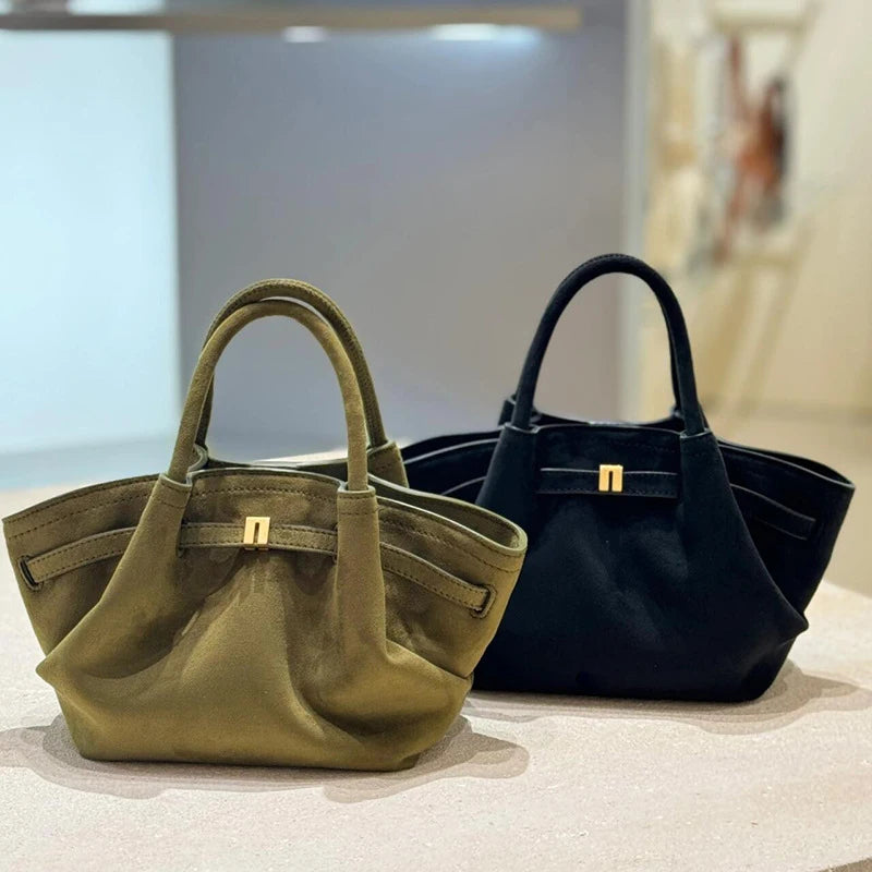 2024 New Suede Leather Underarm Shoulder Bag For Women Fashion Large Capacity Handbag Design Wedding Commuter Crossbody Tote Bag