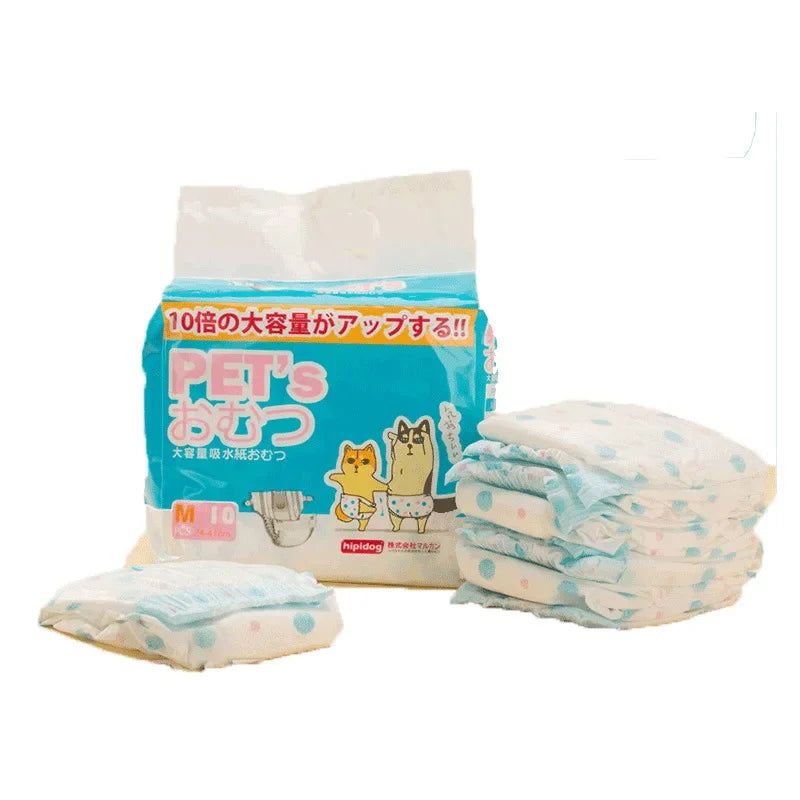 Couches pour chiennes pour Teddy, couches anti-fuites, super absorption, culottes hygiéniques, menstruelles pour animaux de compagnie, culottes physiologiques, 10 pièces