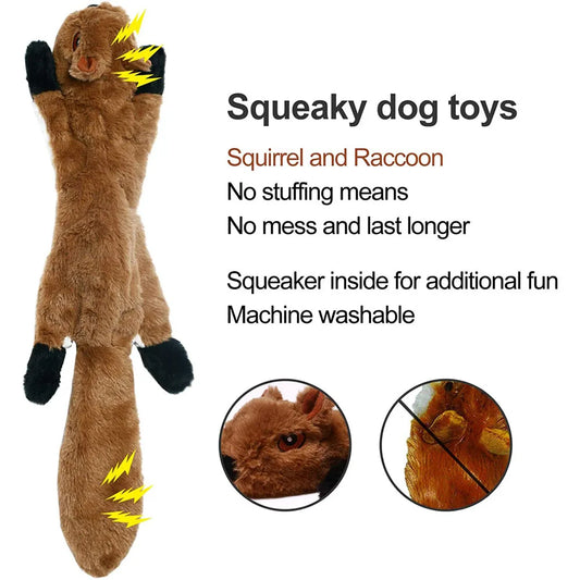 Jouet pour chien amusant en forme d'animal simulé sans rembourrage avec couineurs Jouet à mâcher pour chien en peluche durable sans rembourrage Jouet couineur pour animal de compagnie froissé