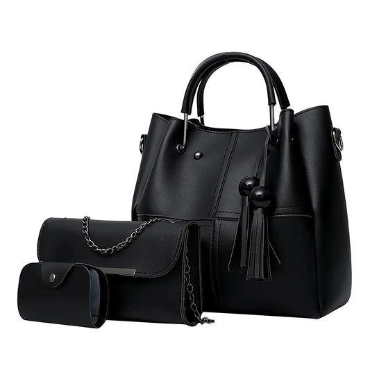 Fashion Single Shoulder Hand Messenger Bag Women's Three Piece Set Of Tassel Bag