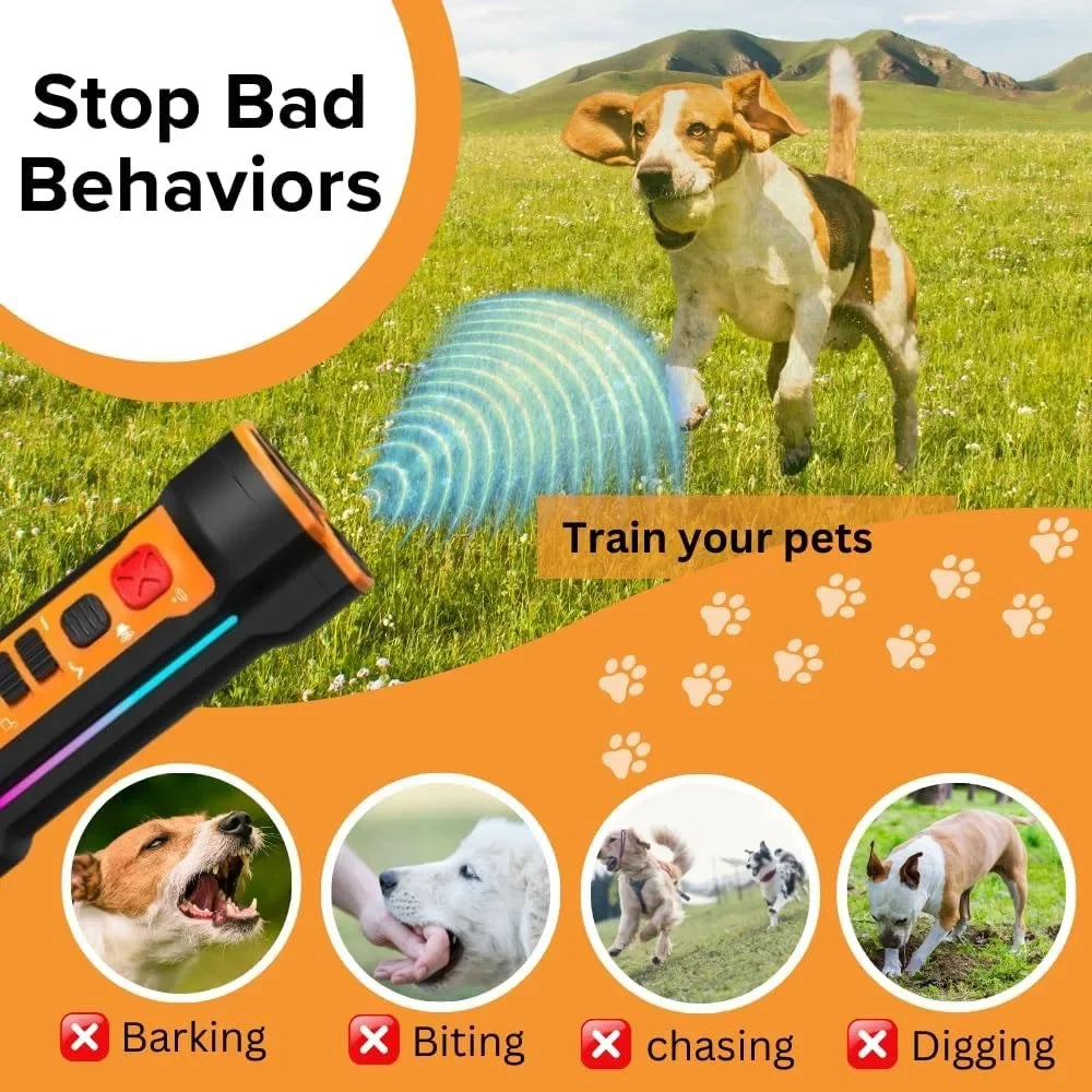 Dispositifs anti-aboiements pour chiens Dispositif anti-aboiements à ultrasons amélioré pour chiens Émetteurs triples soniques bien meilleurs (3X) pour le dressage des chiens