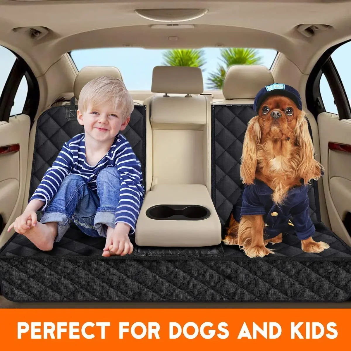 Housse de protection pour siège arrière de voiture pour chien Housse de siège pour animal de compagnie imperméable et résistante à la saleté Hamac à bandoulière noir Matelas de voyage pour animaux de compagnie