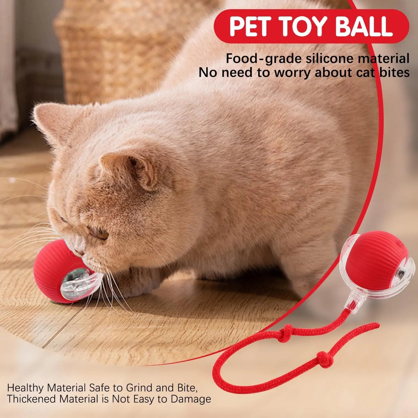 Interactive Rolling Cat Ball, Dog Toys Rolling Ball for Indoor, 360° Smart Automatic Rolling Pet Ball,  Self Rolling Ball