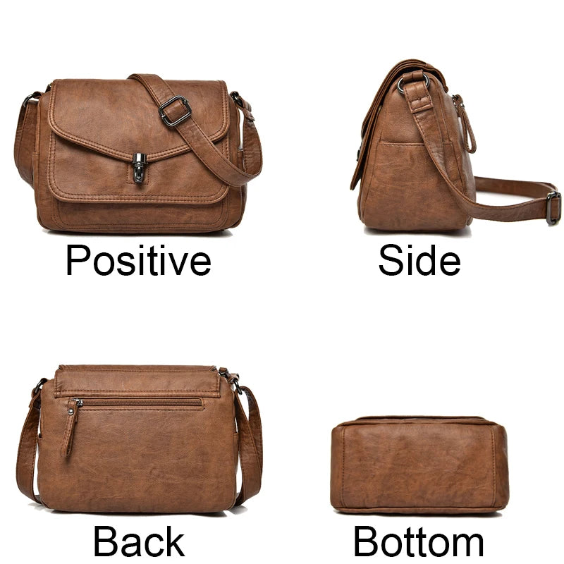 Genuine Women Leather Handbags Soft Casual Messenger Crossbody Bag High Quality Female Leather Shoulder Bag Ladies Sac A Main