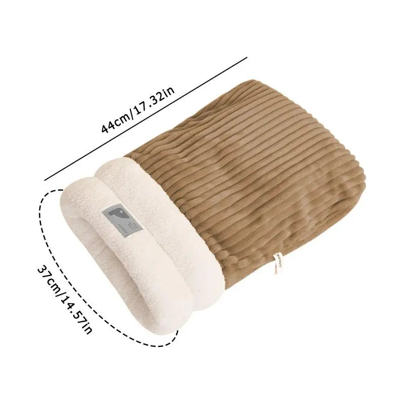 Cat Sleeping Bag Semi-Enclosed Cats Dogs Warming Pad Soft Plush Winter Warm Cozy Beds Accessories For Cats Small Dog