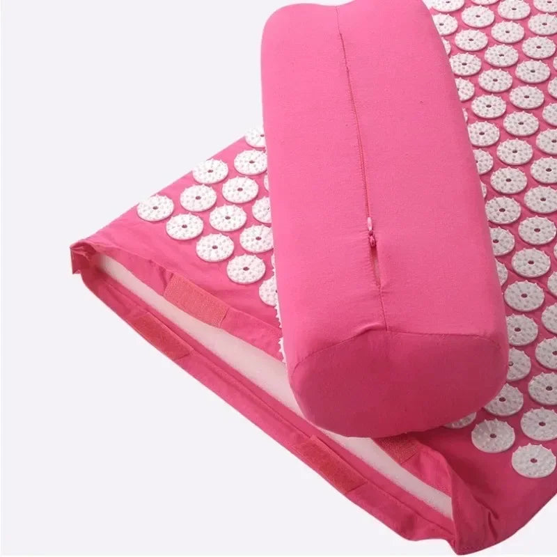 Yoga Massage Mat Acupressure Relieve Stress Back Cushion Massage Yoga Mat Back Pain Relief Needle Pad with Pillow