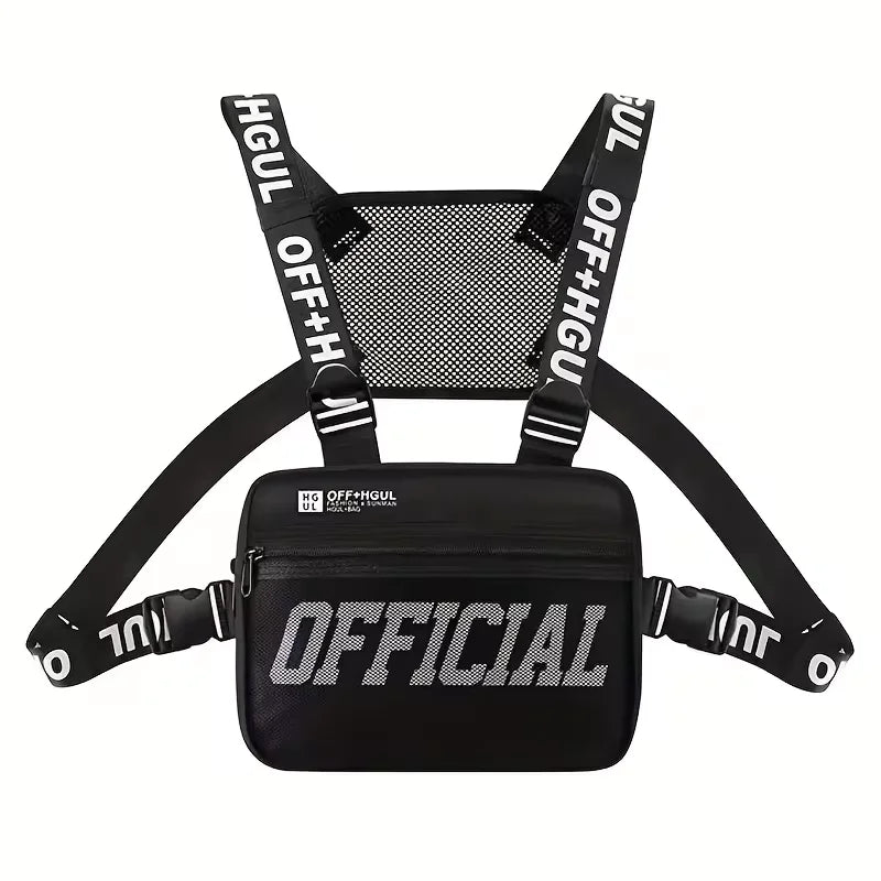 Fashion Chest Rig Bag Adjustable Women Men Front Chest Pack Running Vest Outdoor Hip Hop Street Waistcoat Bag Travel Fanny Pack