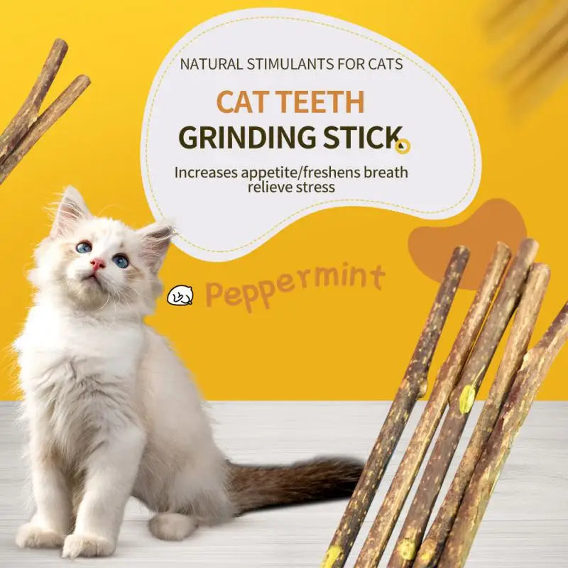 Natural Catnip Cat Chew Toy Suit Silvervine Cat Snacks Stick Safety Molar Toothpaste Sticks Pet Supplies Matatabi Cleaning Teeth