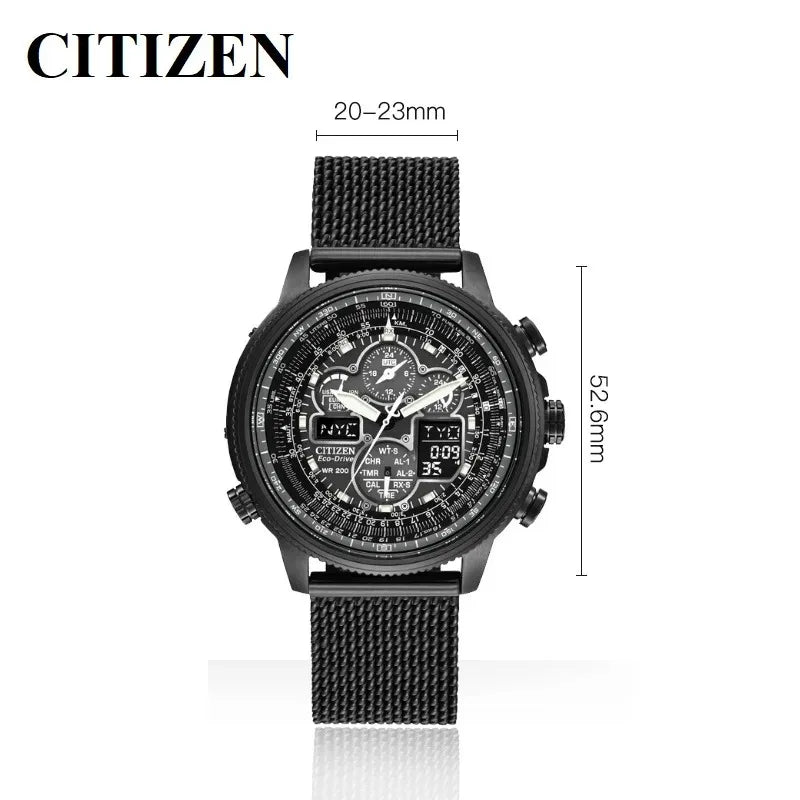 Original CITIZEN Skyhawk Fashion Sports Watch Luxury Stainless Steel Mechanical Watch Business Casual Waterproof Watch