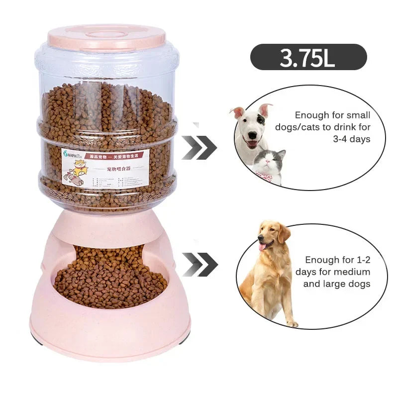 Distributeur automatique d'eau et de nourriture pour chiens et chats, grande capacité, distributeur d'eau par gravité, 3,8 L, accessoires pour chiens