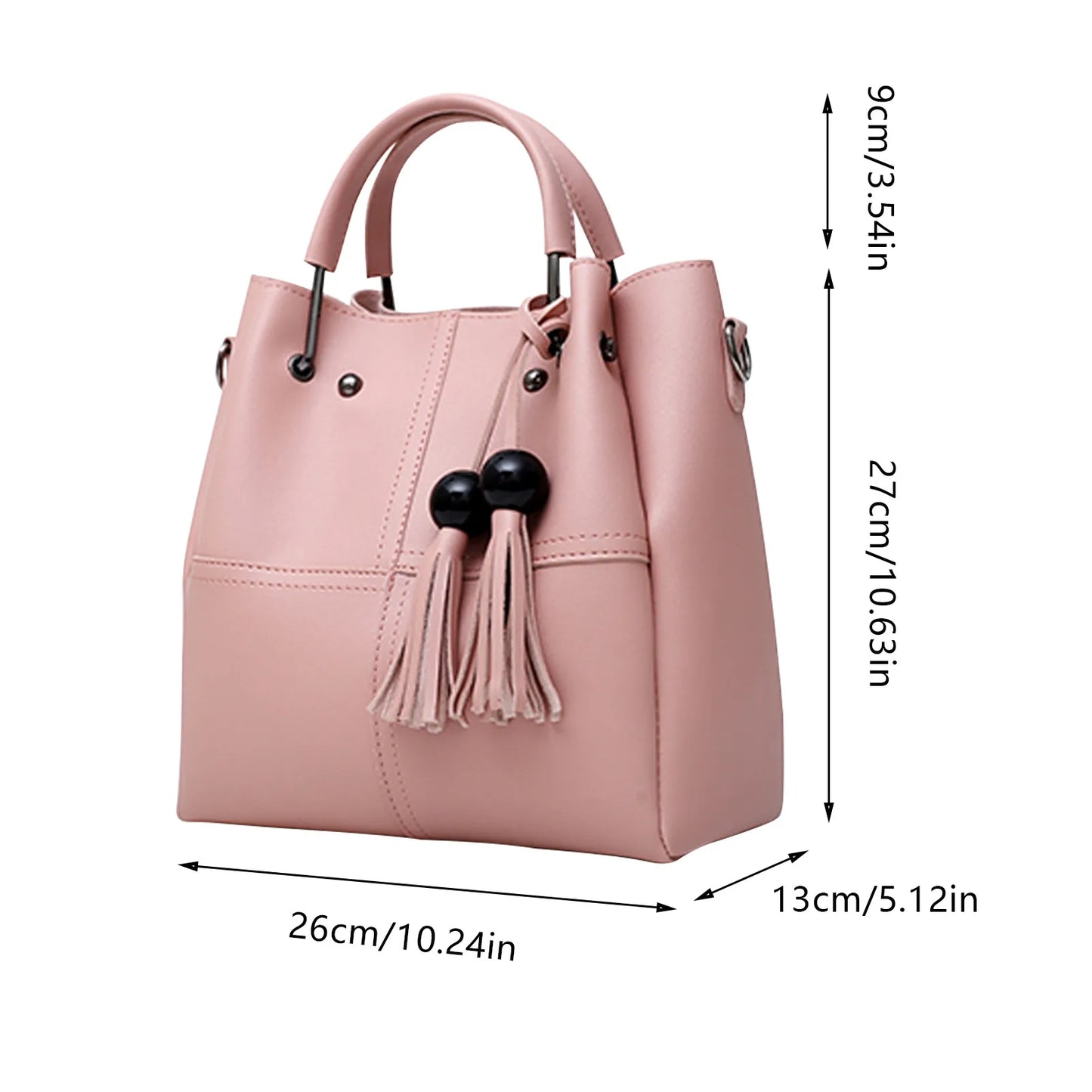 Fashion Single Shoulder Hand Messenger Bag Women's Three Piece Set Of Tassel Bag