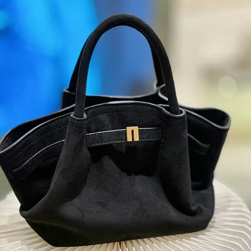 2024 New Suede Leather Underarm Shoulder Bag For Women Fashion Large Capacity Handbag Design Wedding Commuter Crossbody Tote Bag