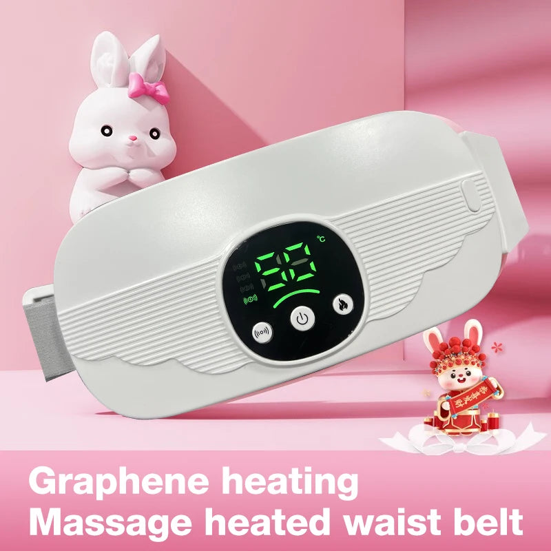 Menstrual Heating Pad Smart Warm Palace Belt Waist Vibration Massage Device Abdominal Massager for Cramps Period Pain Relief